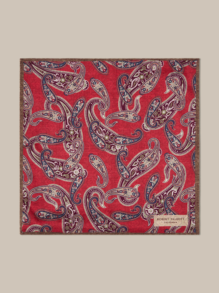 Collins Paisley Medallion Double Print Pocket Square