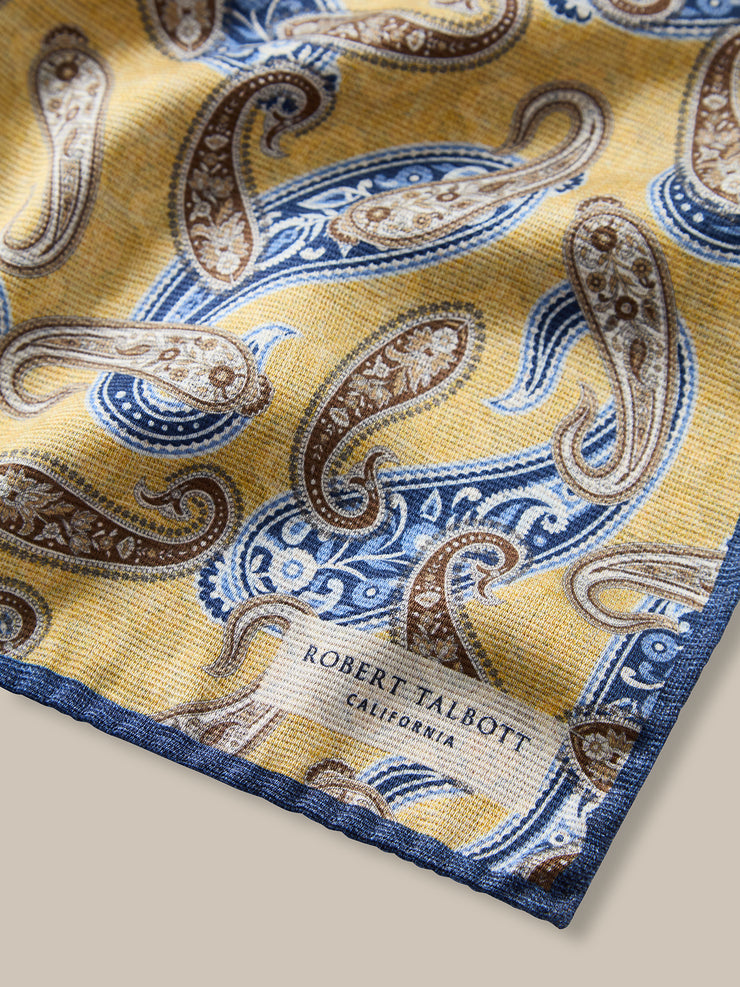Collins Paisley Medallion Double Print Pocket Square