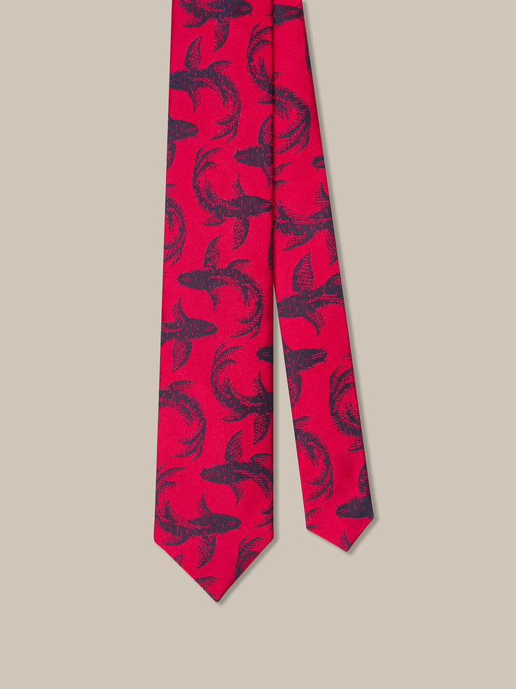 Robert Koi Fish Jacquard Necktie