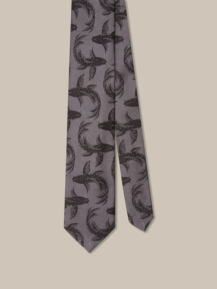 Robert Koi Fish Jacquard Necktie