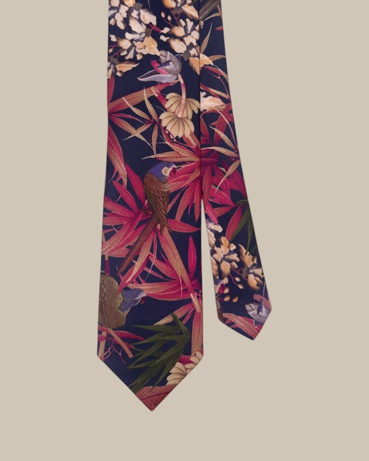 Robert Large Floral Ribbed Silk Best of Class Necktie