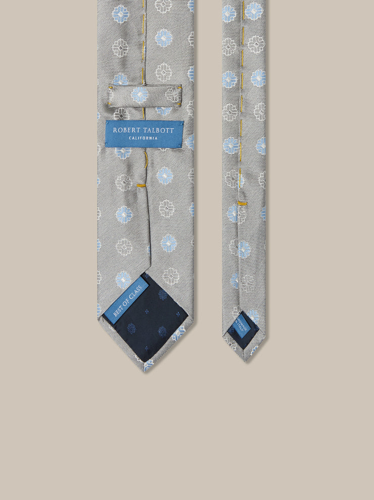 Robert Blue Flower Jacquard Best of Class Necktie