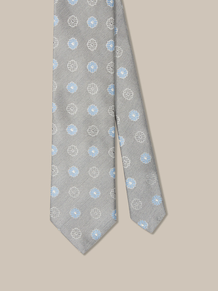 Robert Blue Flower Jacquard Best of Class Necktie