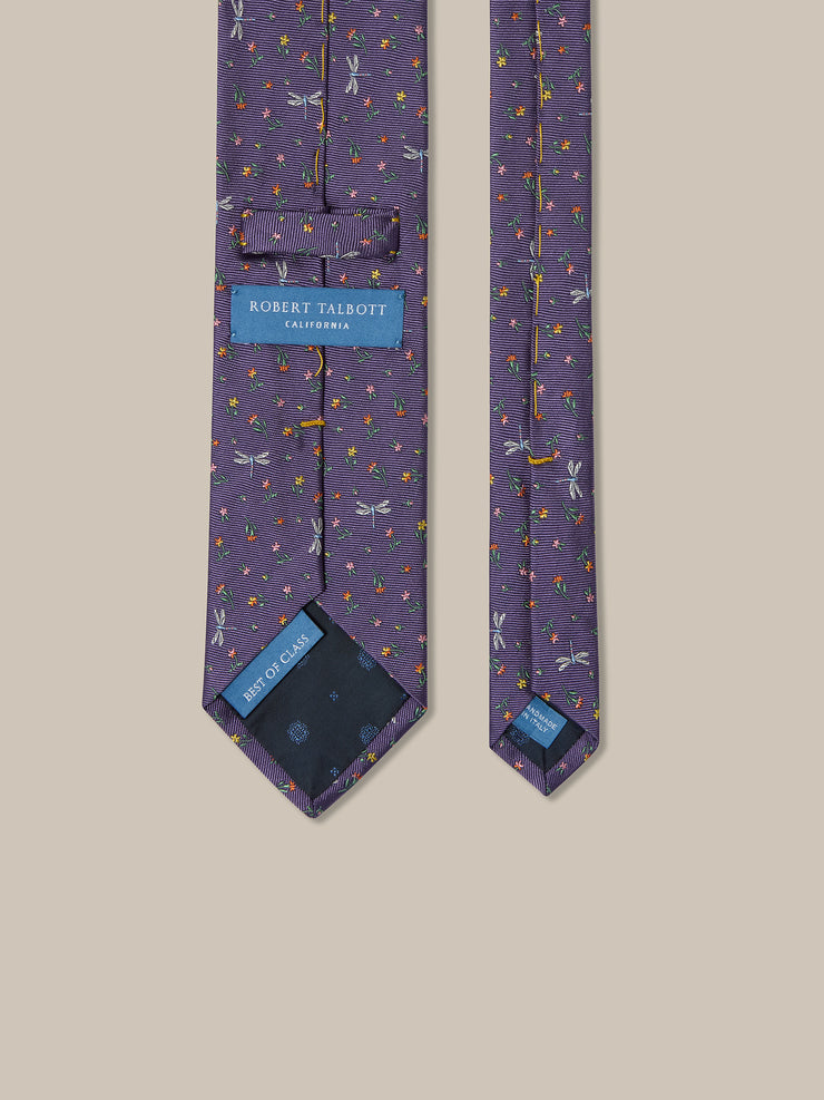 Robert Dragonfly Ditsy Floral Best of Class Necktie