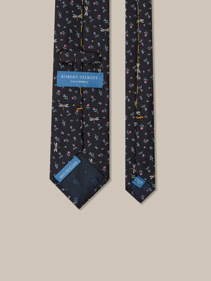 Robert Dragonfly Ditsy Floral Best of Class Necktie