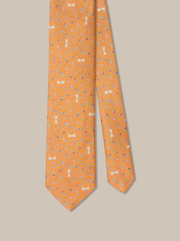 Robert Dragonfly Ditsy Floral Best of Class Necktie