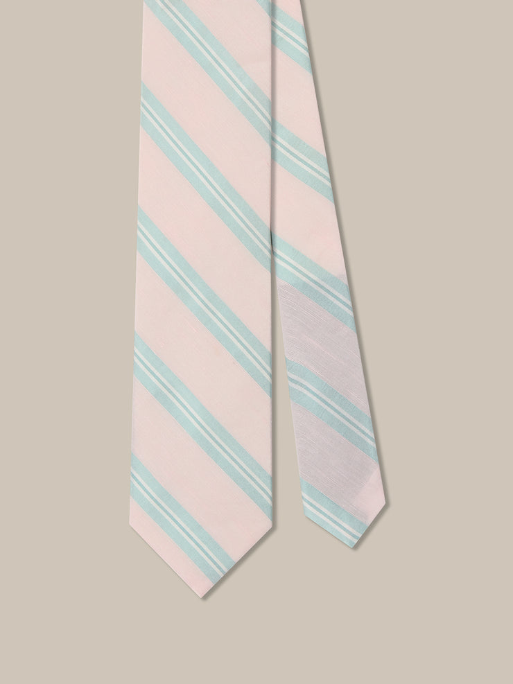 Robert Silk Linen Stripe Best of Class Necktie