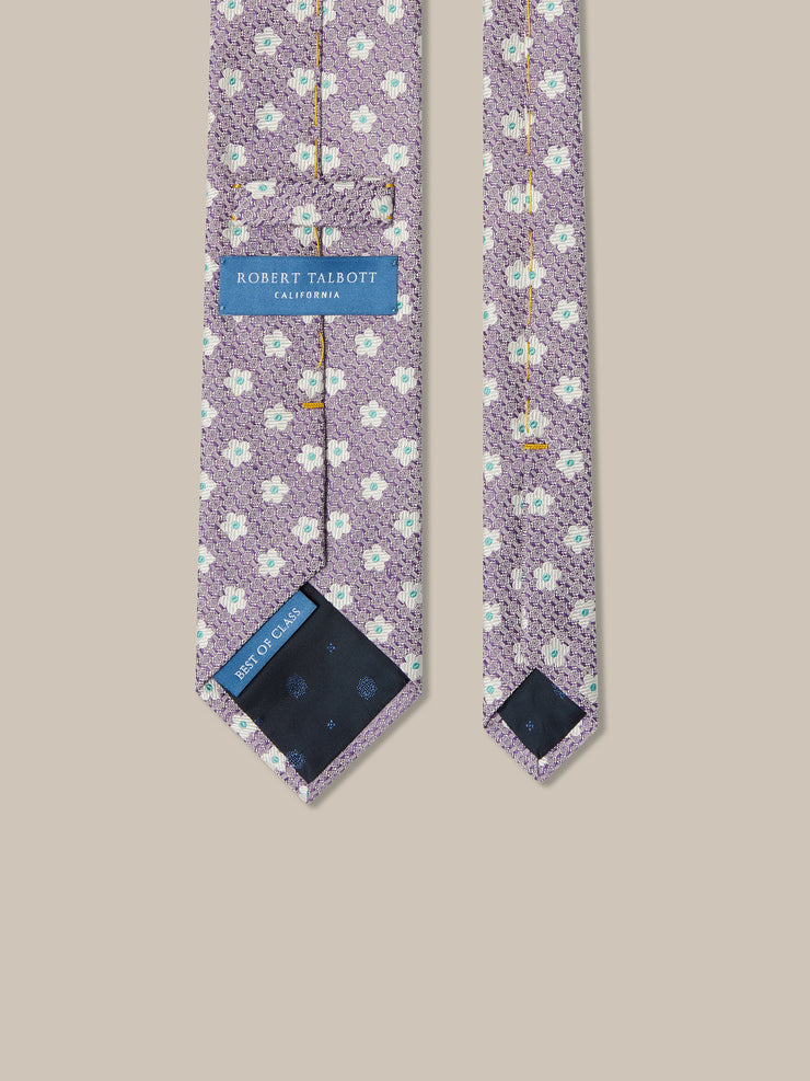 Robert Flower Jacquard Silk Linen Best of Class Necktie