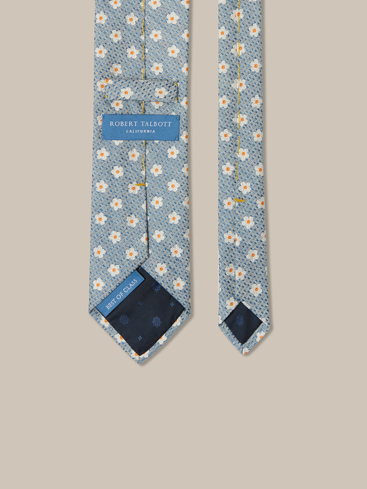 Robert Flower Jacquard Silk Linen Best of Class Necktie