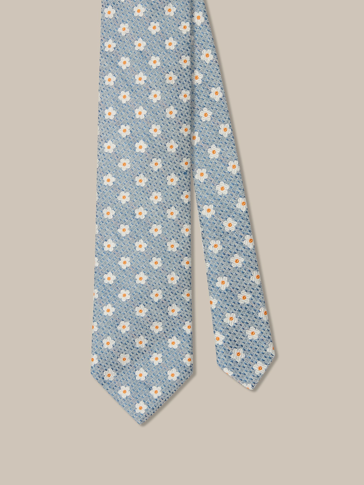 Robert Flower Jacquard Silk Linen Best of Class Necktie