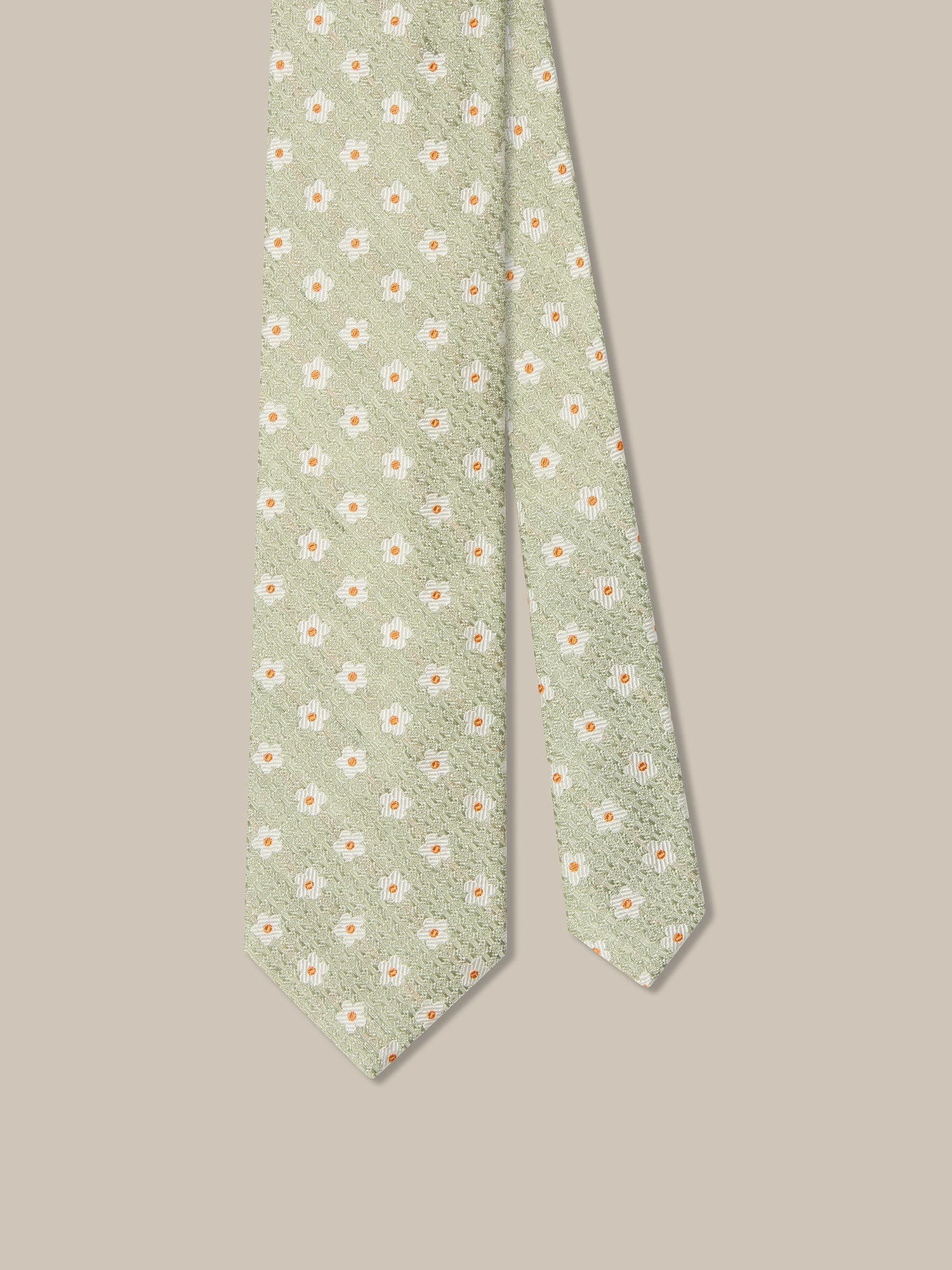 Robert Flower Jacquard Silk Linen Best of Class Necktie