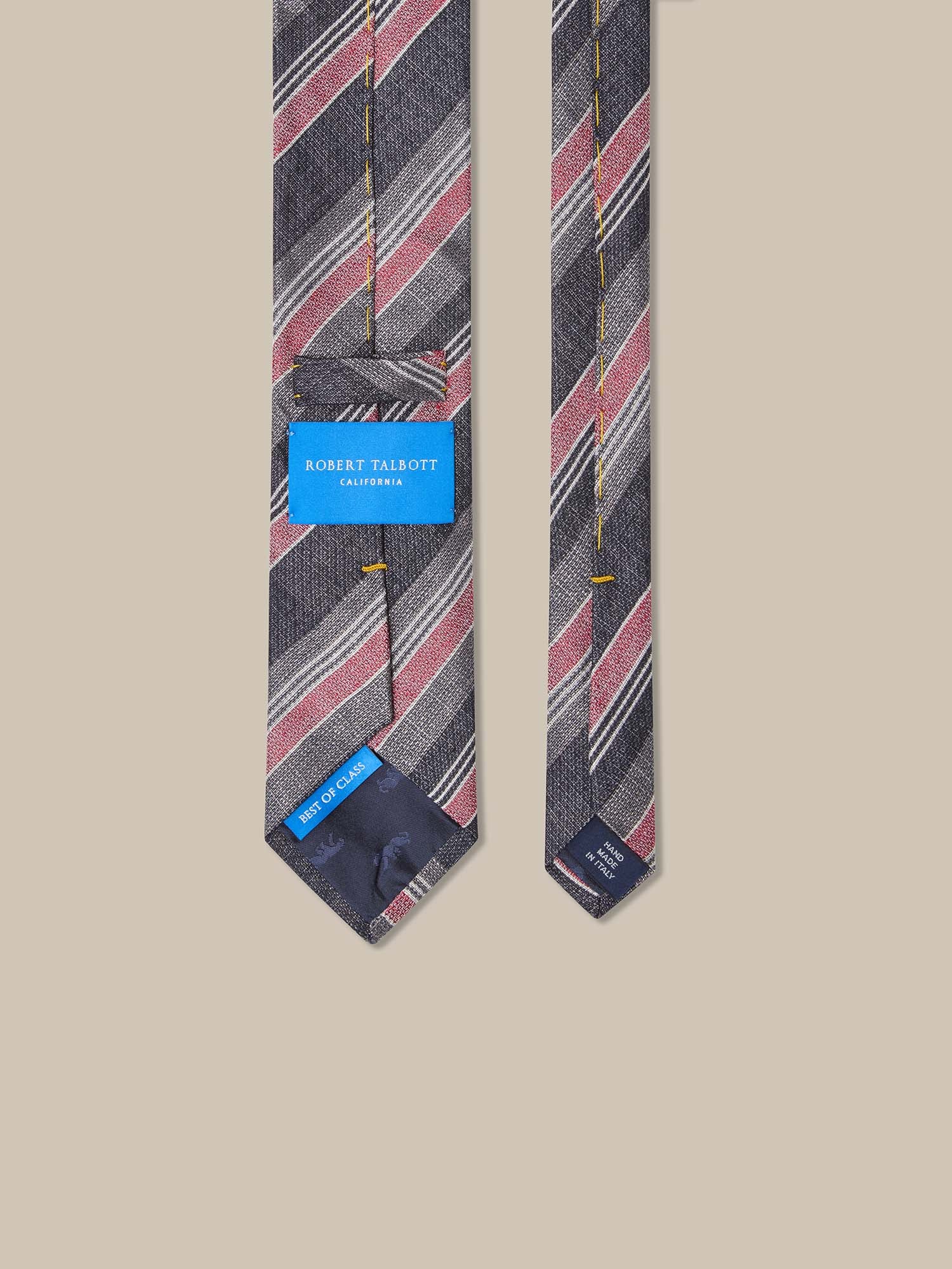 Robert Multi Stripe Silk Linen Best of Class Necktie image