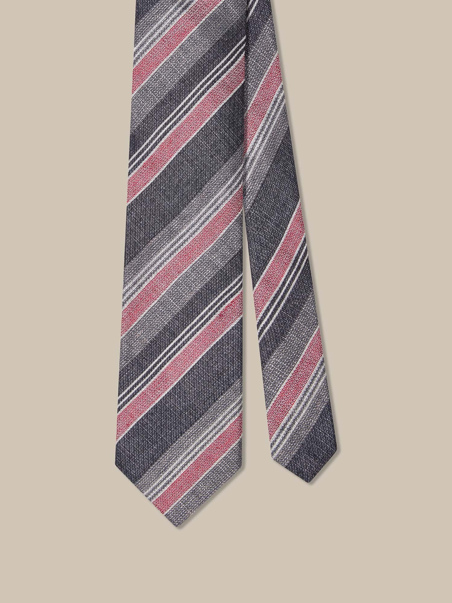 Robert Multi Stripe Silk Linen Best of Class Necktie