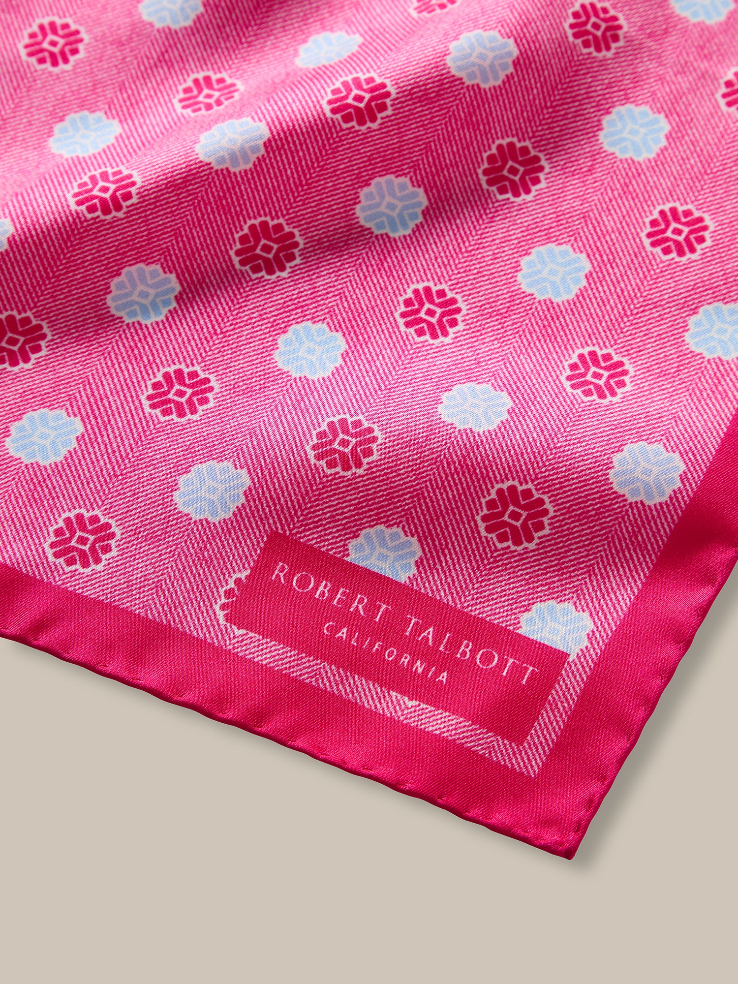 York Geo Herringbone Pocket Square