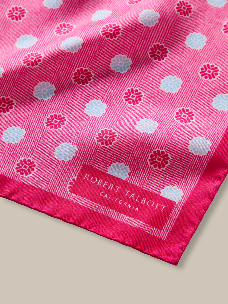 York Geo Herringbone Pocket Square