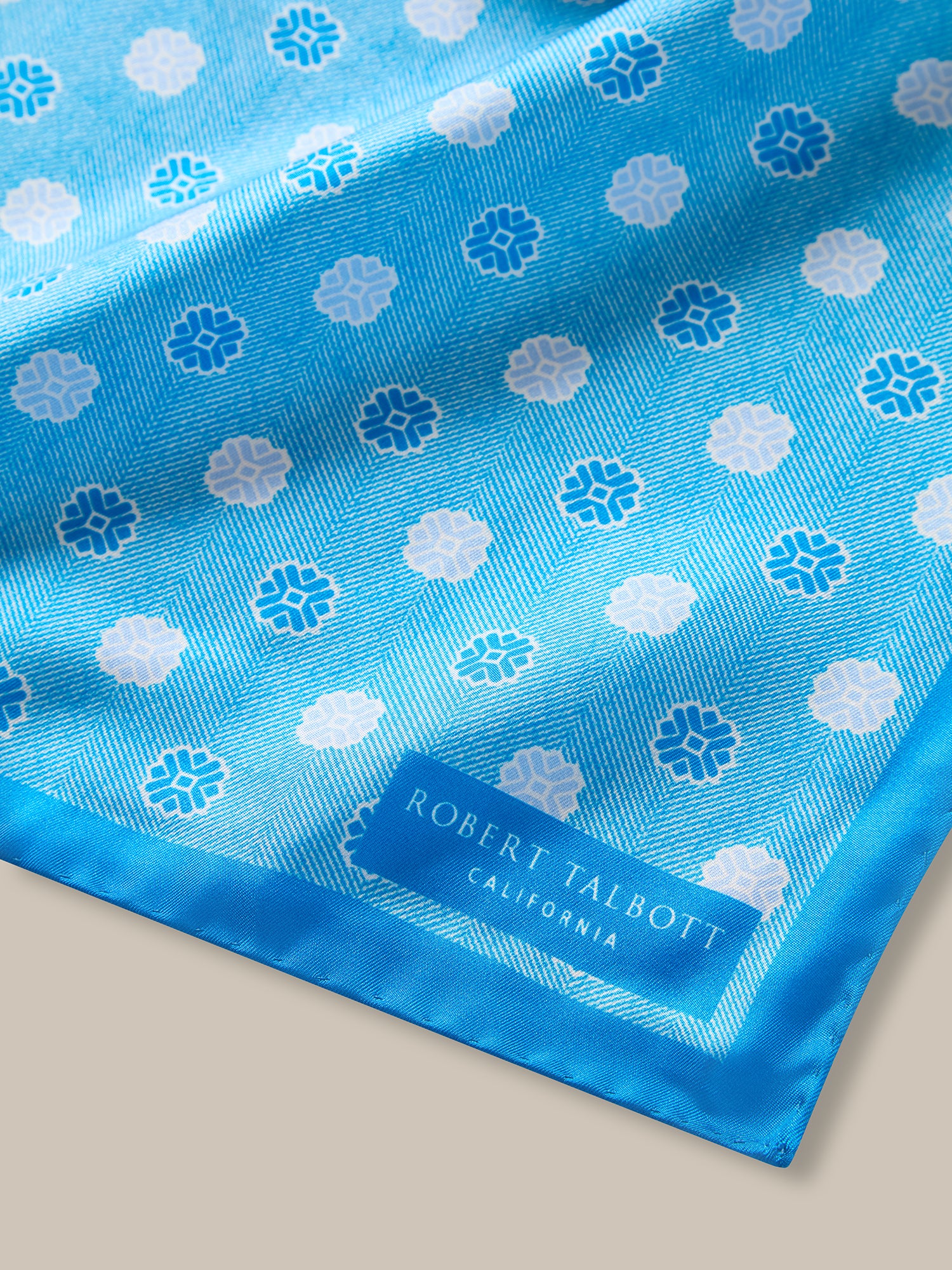 York Geo Herringbone Pocket Square