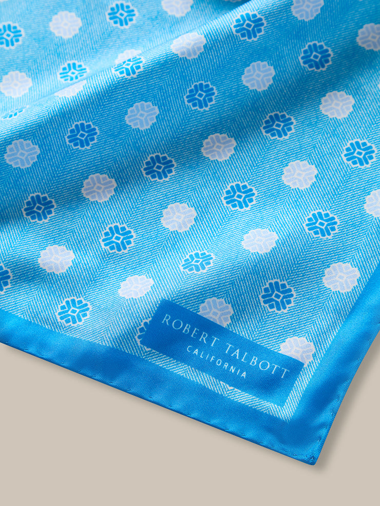 York Geo Herringbone Pocket Square