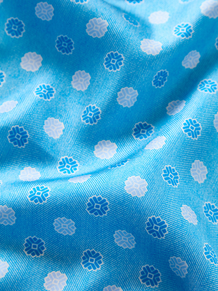 York Geo Herringbone Pocket Square