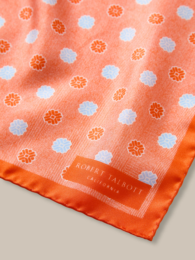 York Geo Herringbone Pocket Square