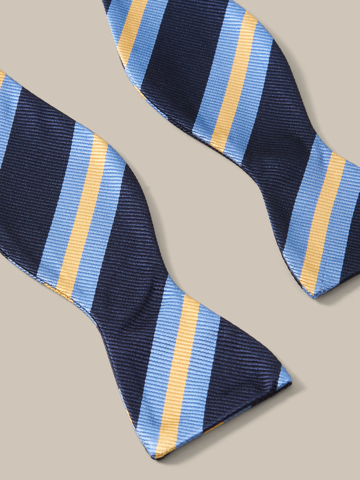 Bond Signature Repp Silk Self-Tie Bow Tie