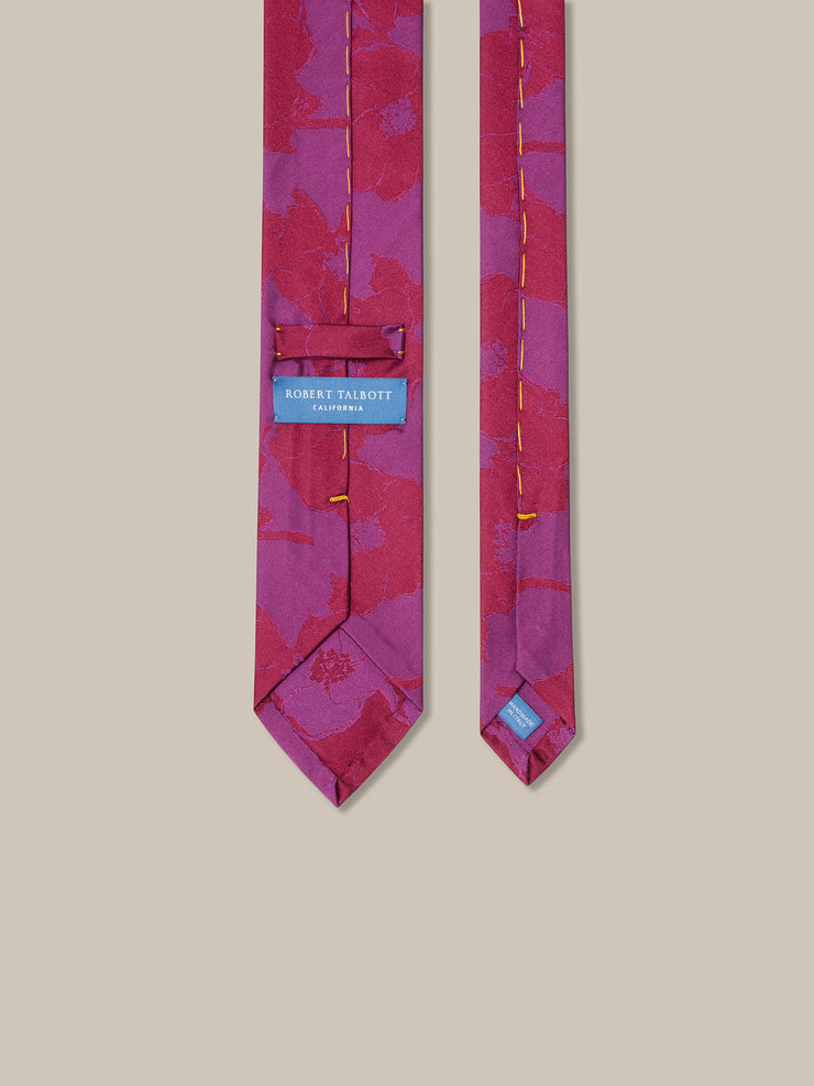Duvall Large Floral Jacquard Unlined Necktie