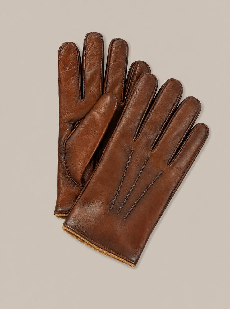 Conner Burnished Leather Gloves