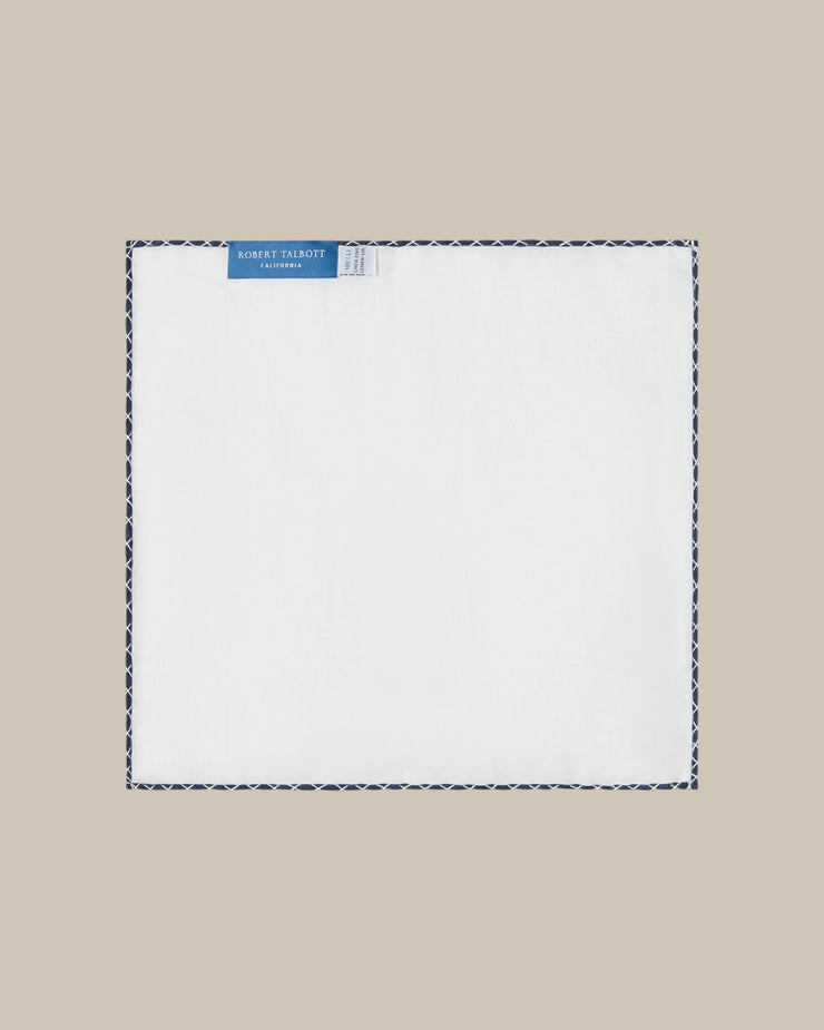 Carlton Linen Cross Stitch Border Pocket Square