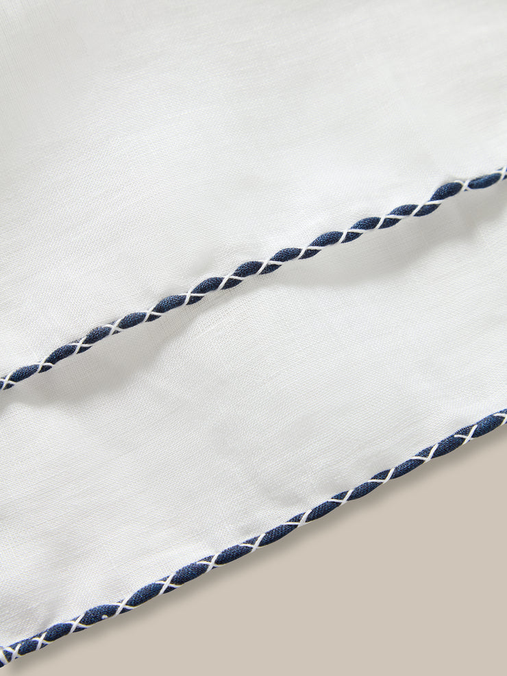 Carlton Linen Cross Stitch Border Pocket Square