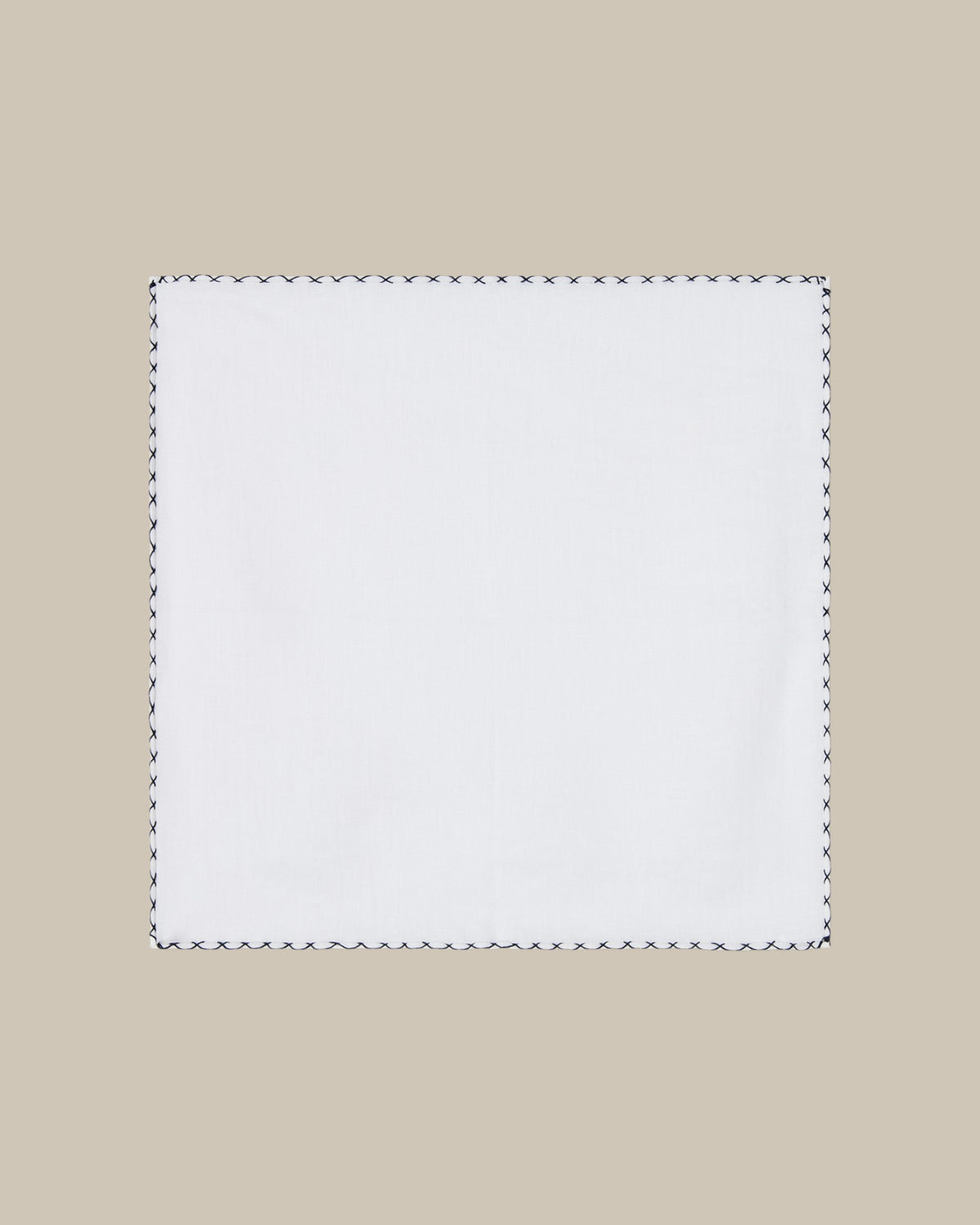 Carlton Linen Cross Stitch Border Pocket Square