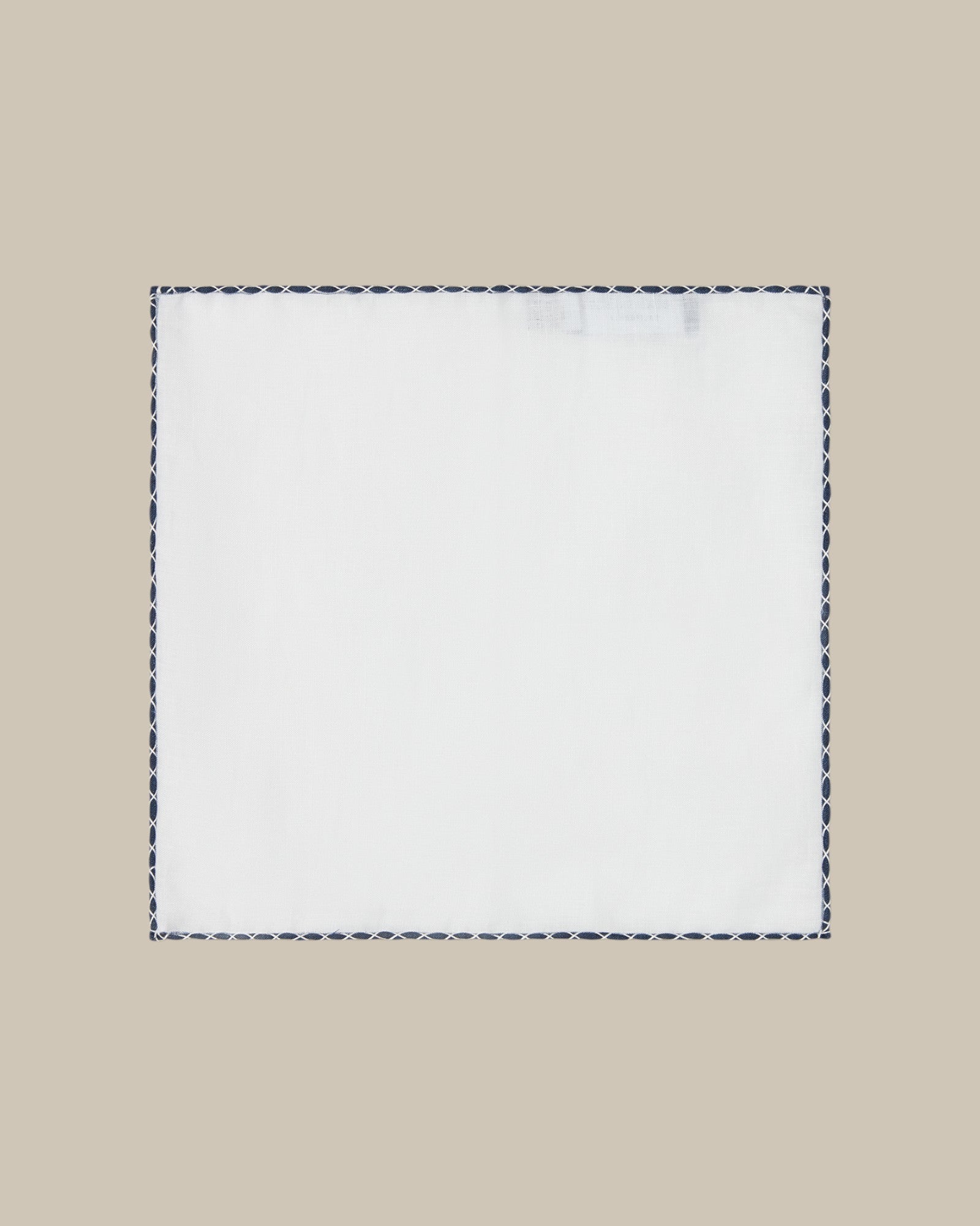 Carlton Linen Cross Stitch Border Pocket Square