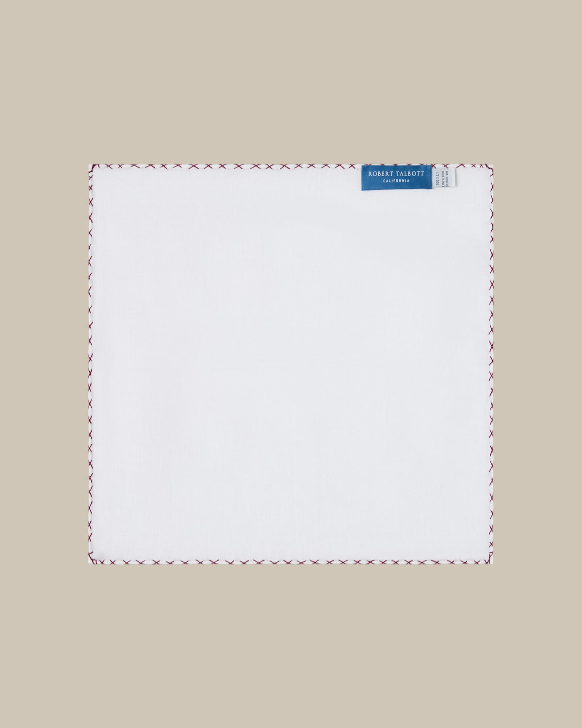 Carlton Linen Cross Stitch Border Pocket Square image
