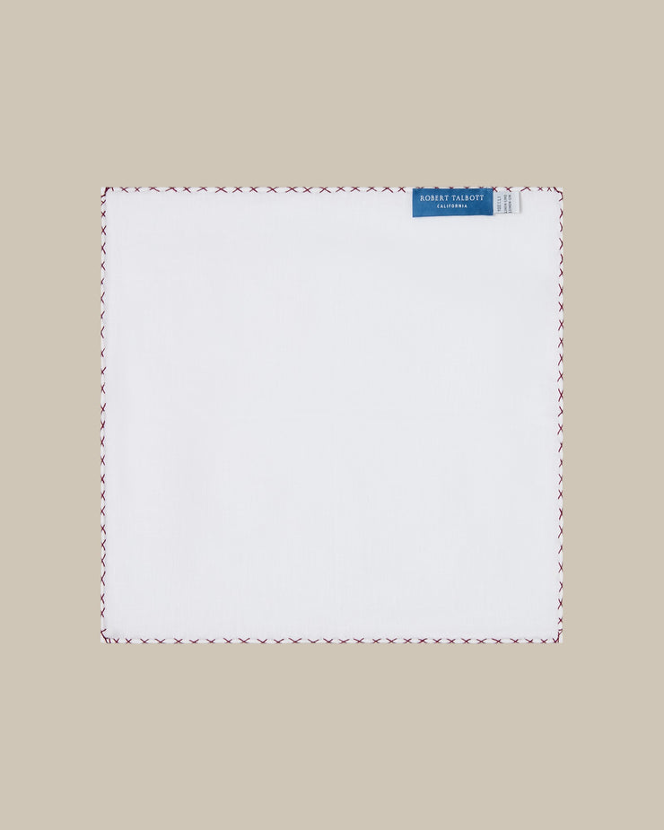 Carlton Linen Cross Stitch Border Pocket Square