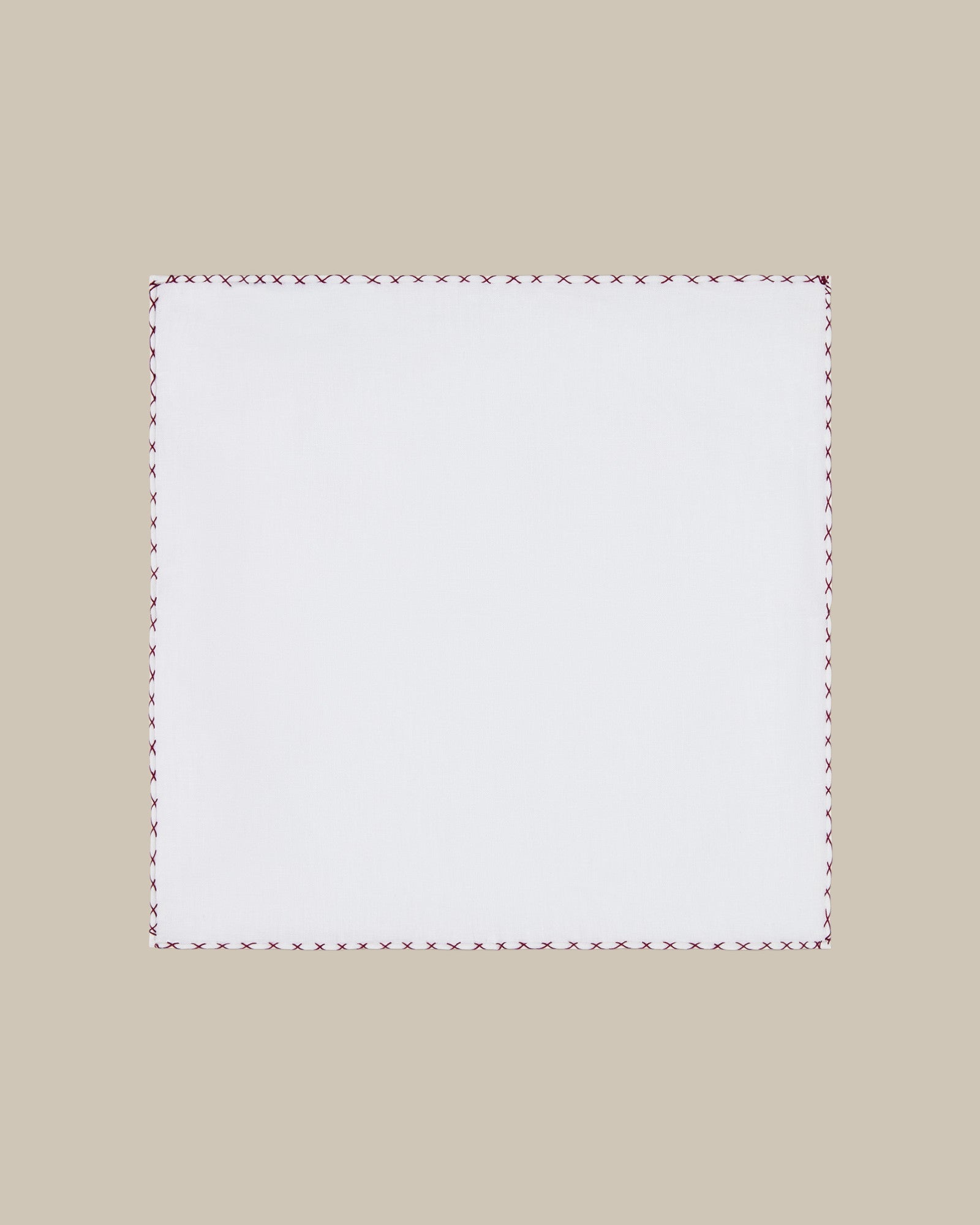 Carlton Linen Cross Stitch Border Pocket Square
