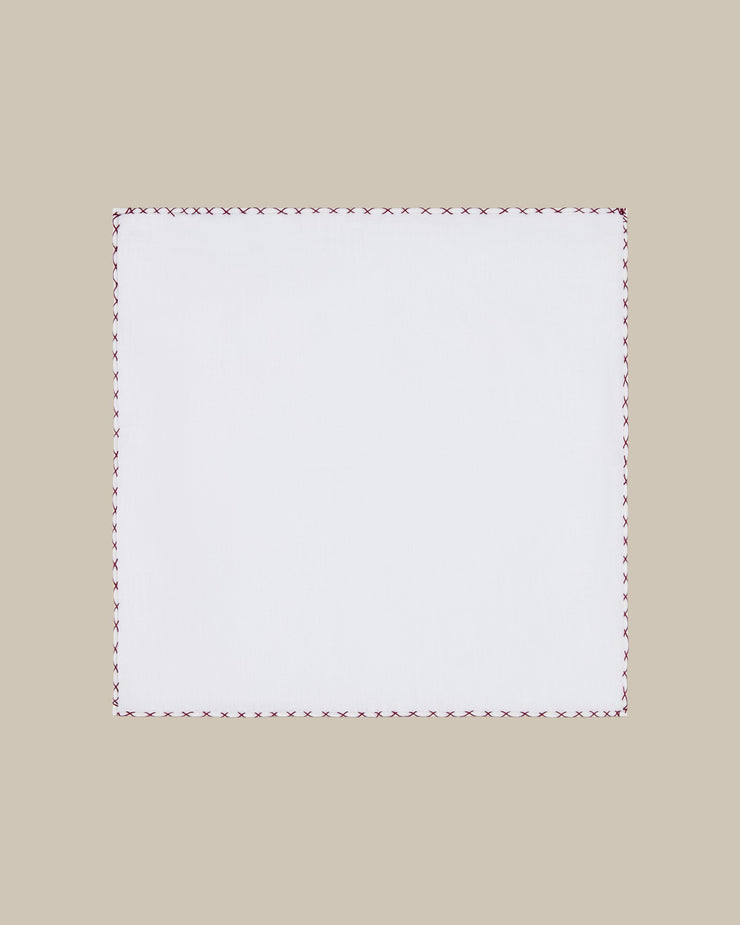 Carlton Linen Cross Stitch Border Pocket Square