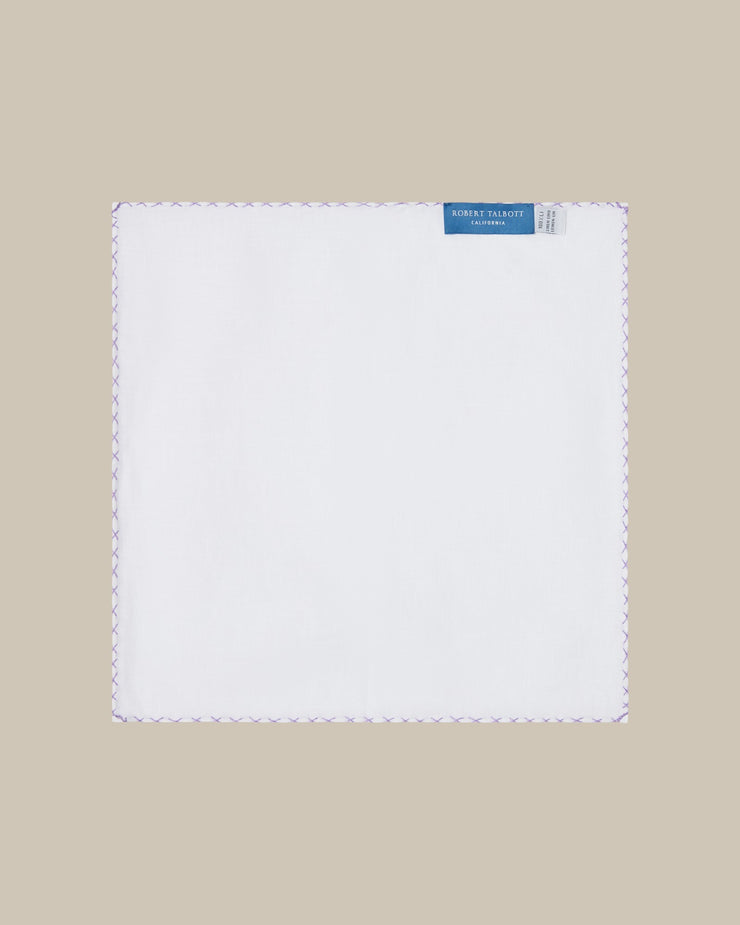 Carlton Linen Cross Stitch Border Pocket Square