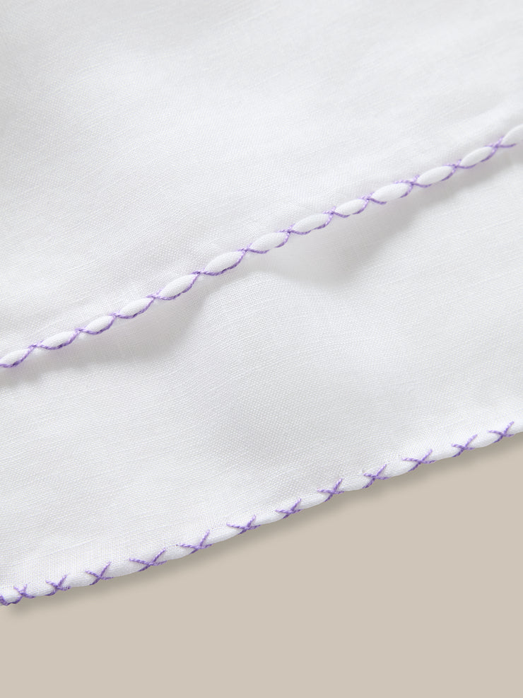 Carlton Linen Cross Stitch Border Pocket Square