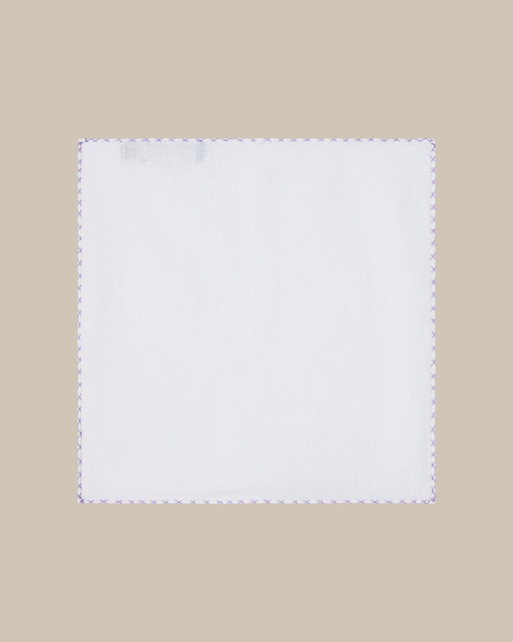 Carlton Linen Cross Stitch Border Pocket Square