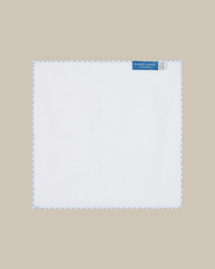 Carlton Linen Cross Stitch Border Pocket Square