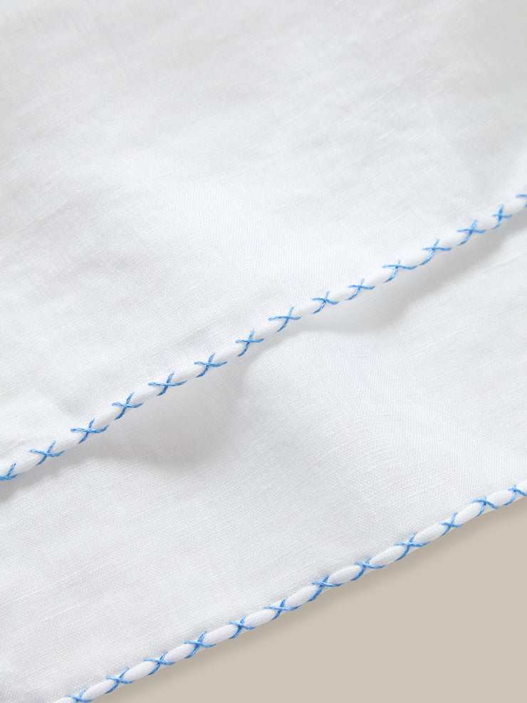 Carlton Linen Cross Stitch Border Pocket Square