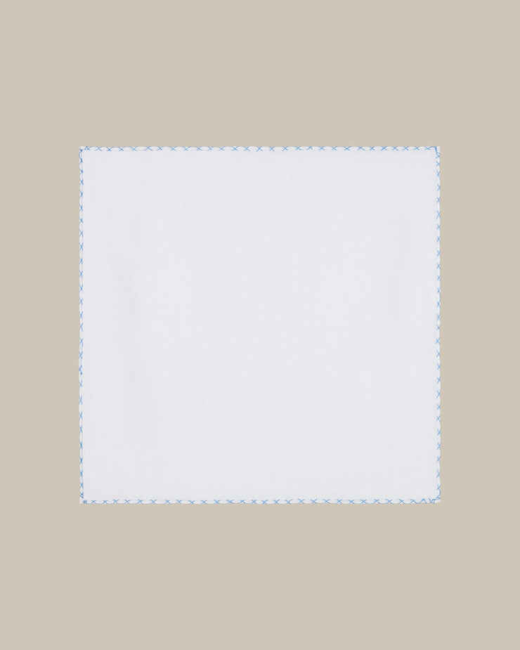 Carlton Linen Cross Stitch Border Pocket Square