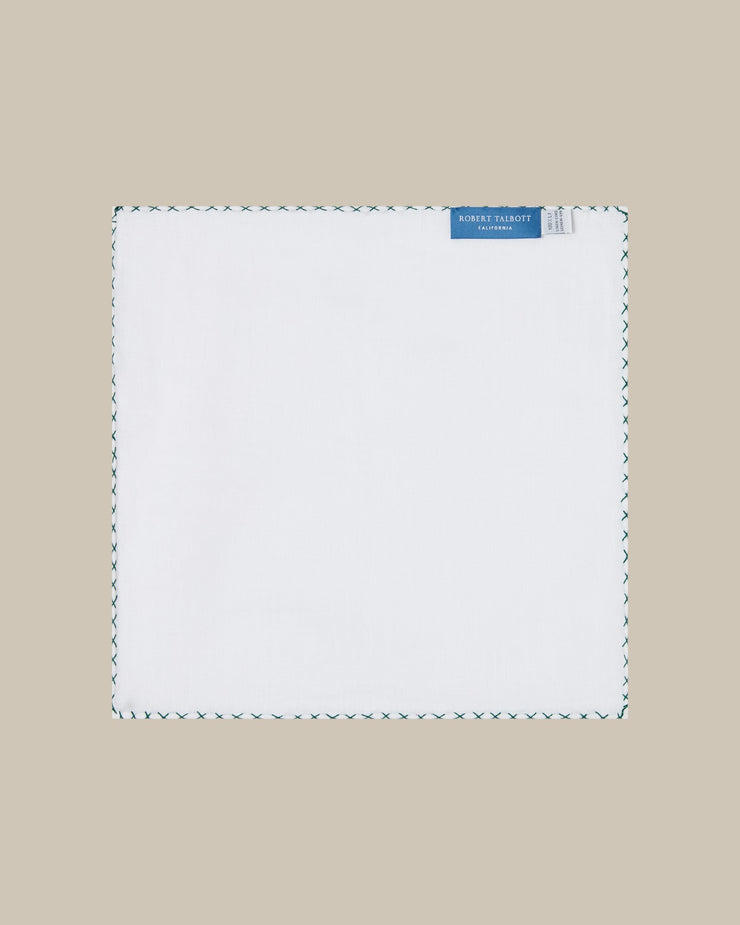 Carlton Linen Cross Stitch Border Pocket Square