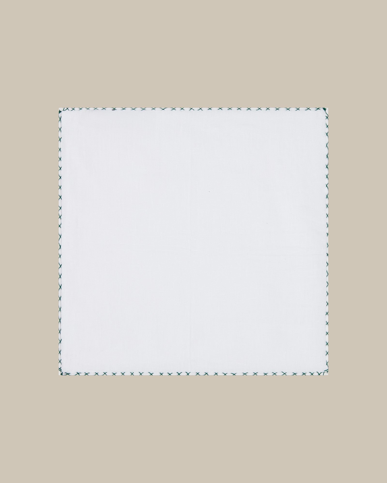 Carlton Linen Cross Stitch Border Pocket Square