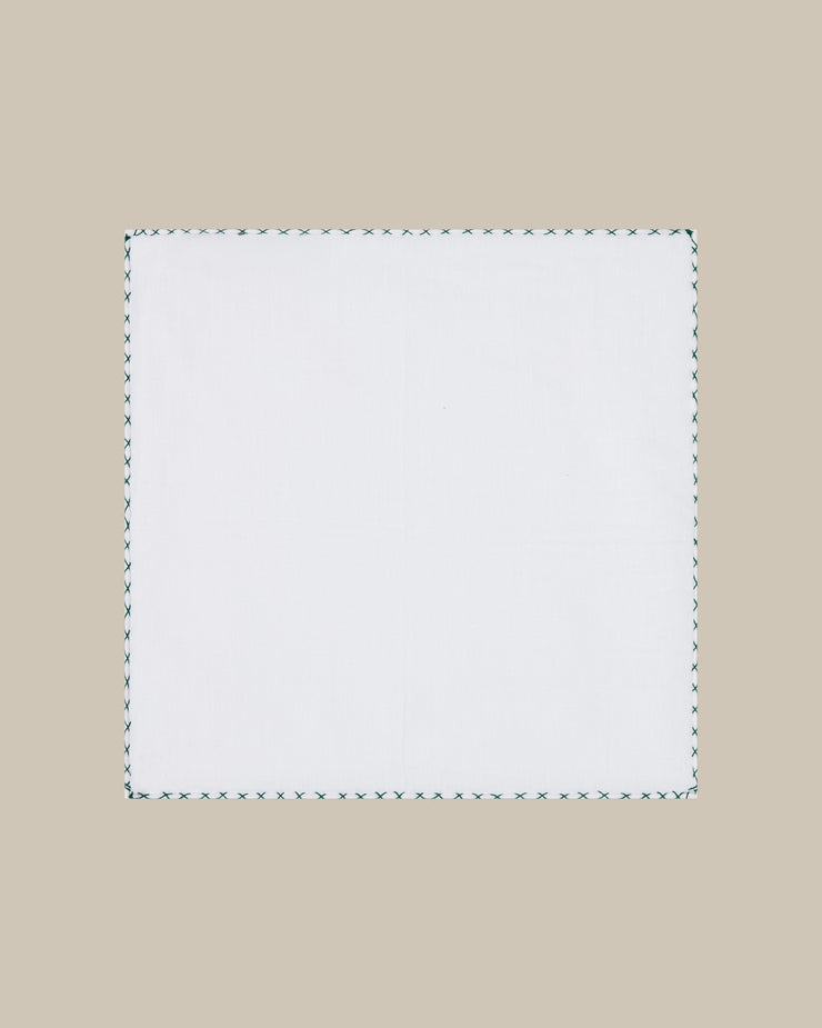 Carlton Linen Cross Stitch Border Pocket Square