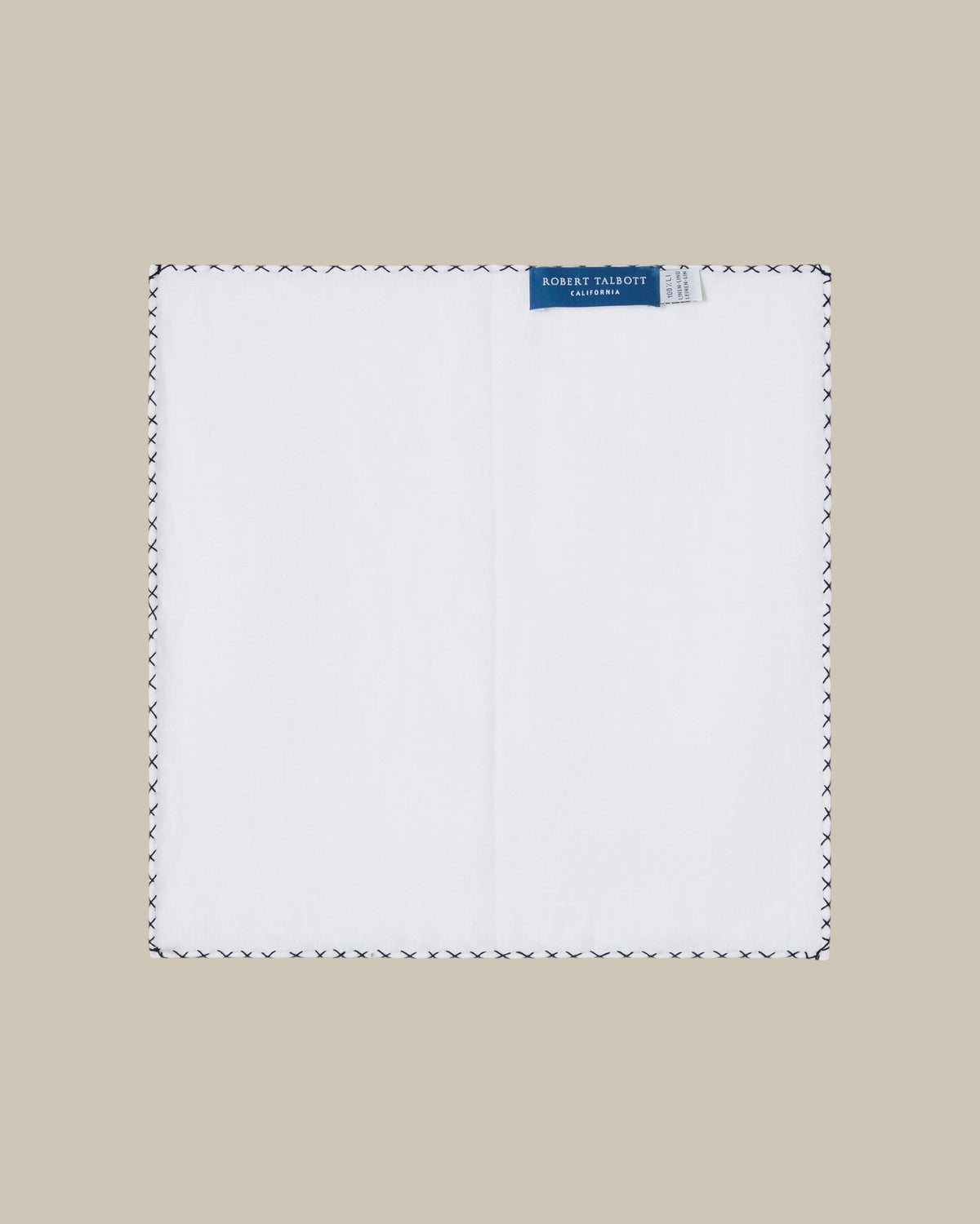 Carlton Linen Cross Stitch Border Pocket Square image