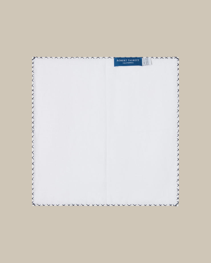Carlton Linen Cross Stitch Border Pocket Square