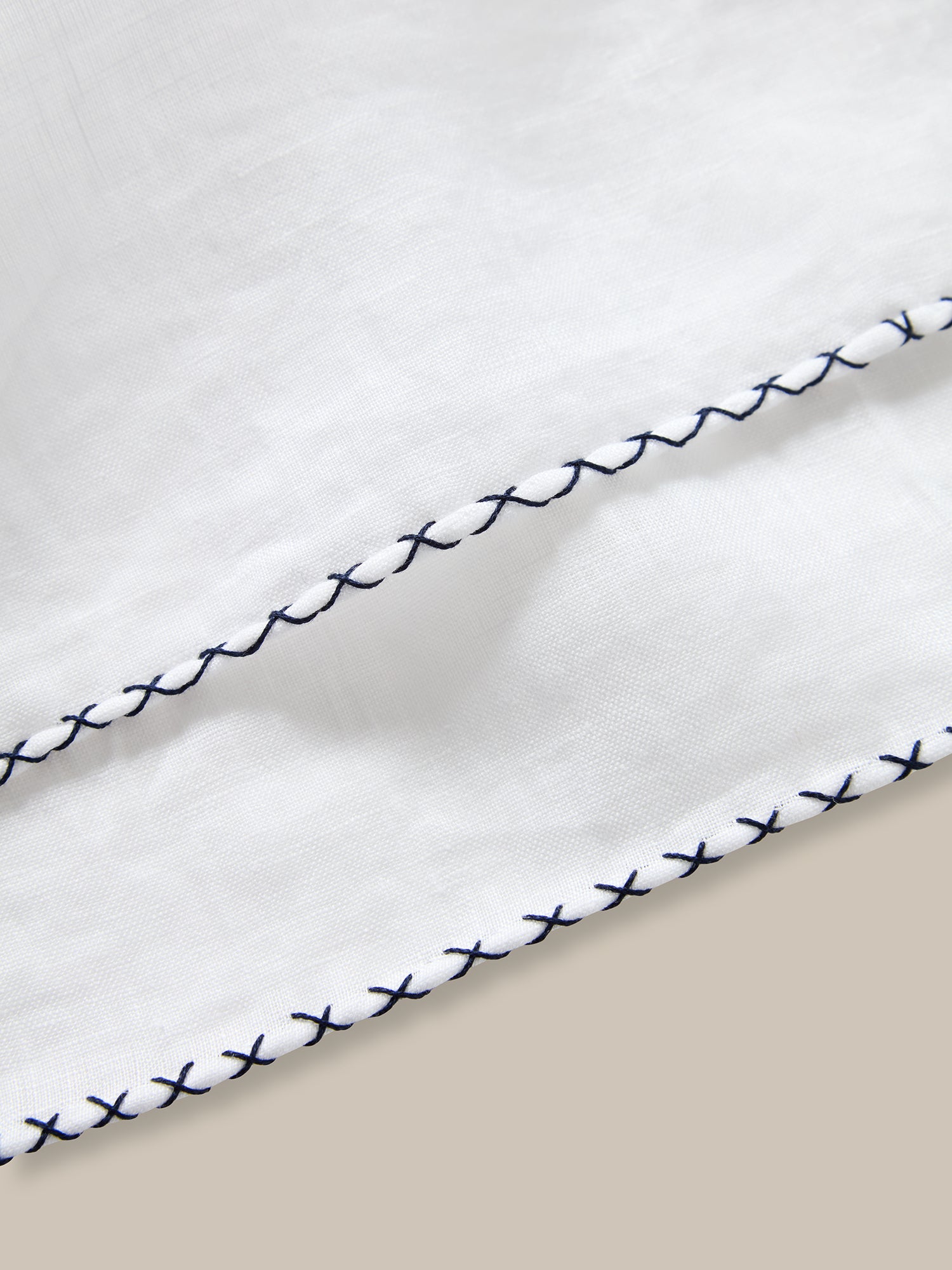 Carlton Linen Cross Stitch Border Pocket Square