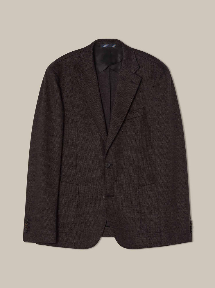 Wright Houndstooth Flannel Knit Blazer