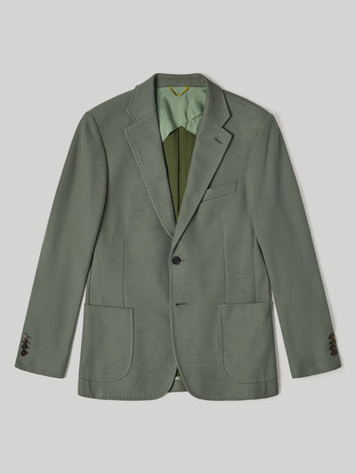 The Wright Textured Knit Blazer in sage green