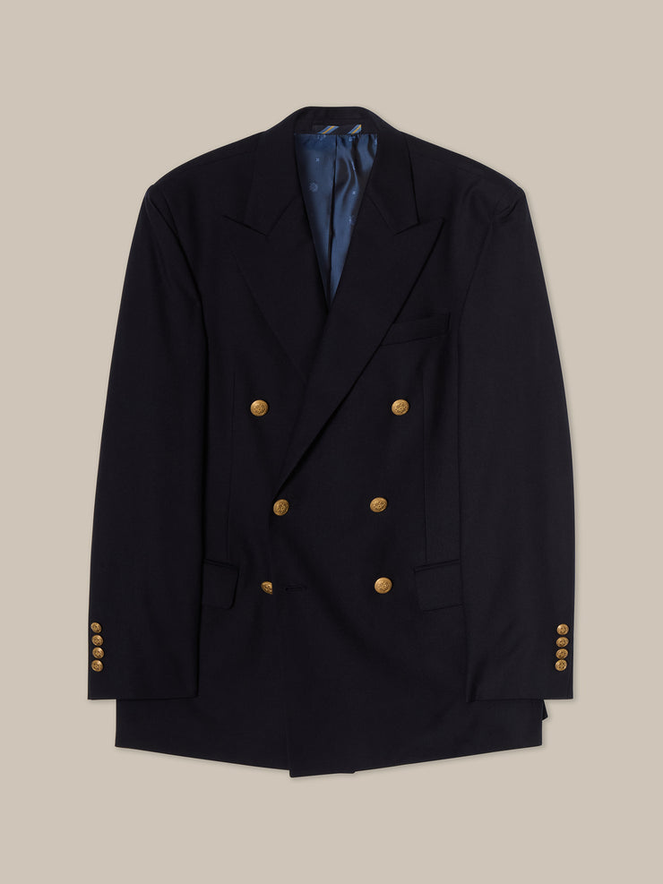 Howell Double Breasted Brushed Wool Blazer