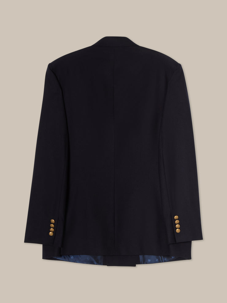 Howell Double Breasted Brushed Wool Blazer